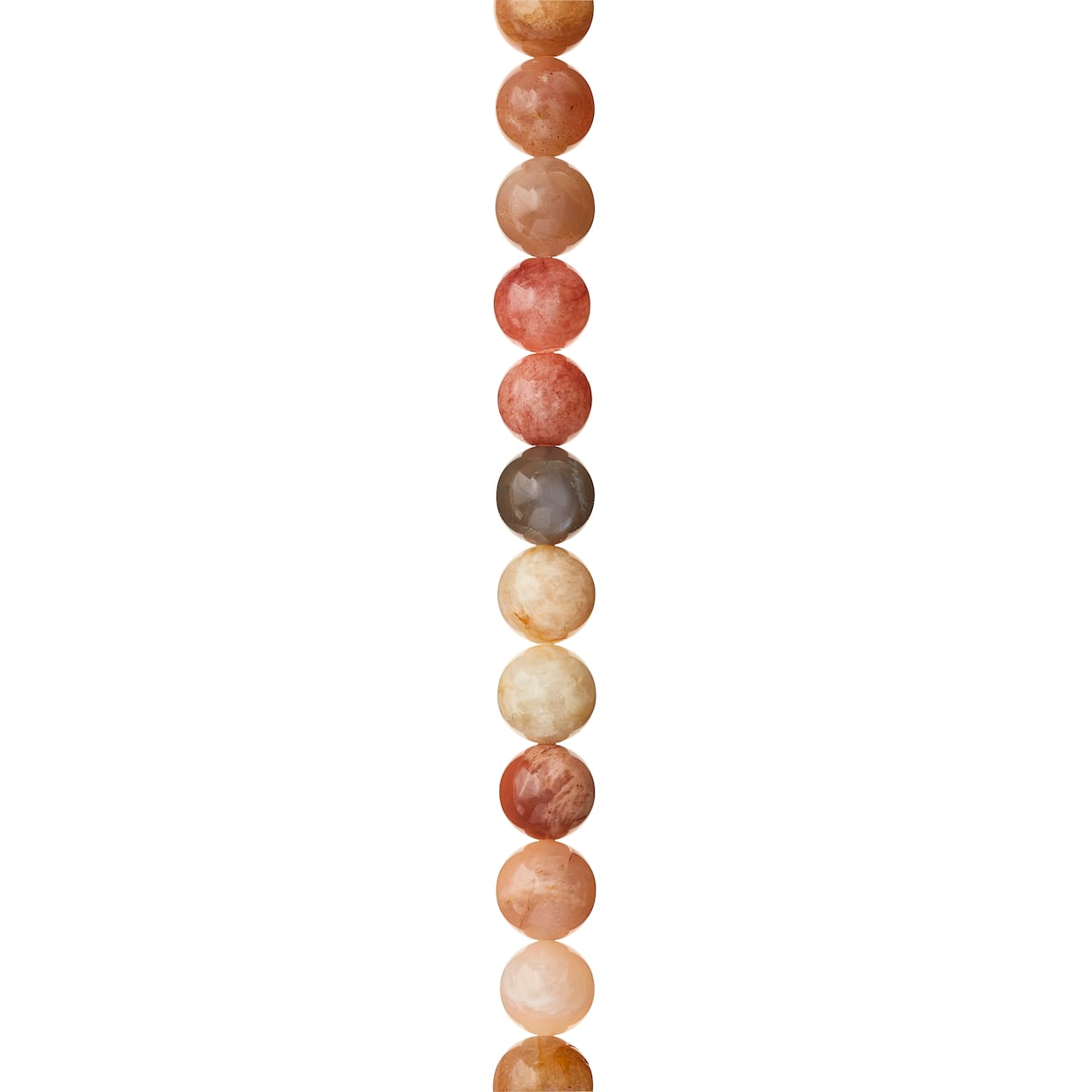12 Pack: Orange & Pink Sunstone Round Beads, 8mm by Bead Landing™